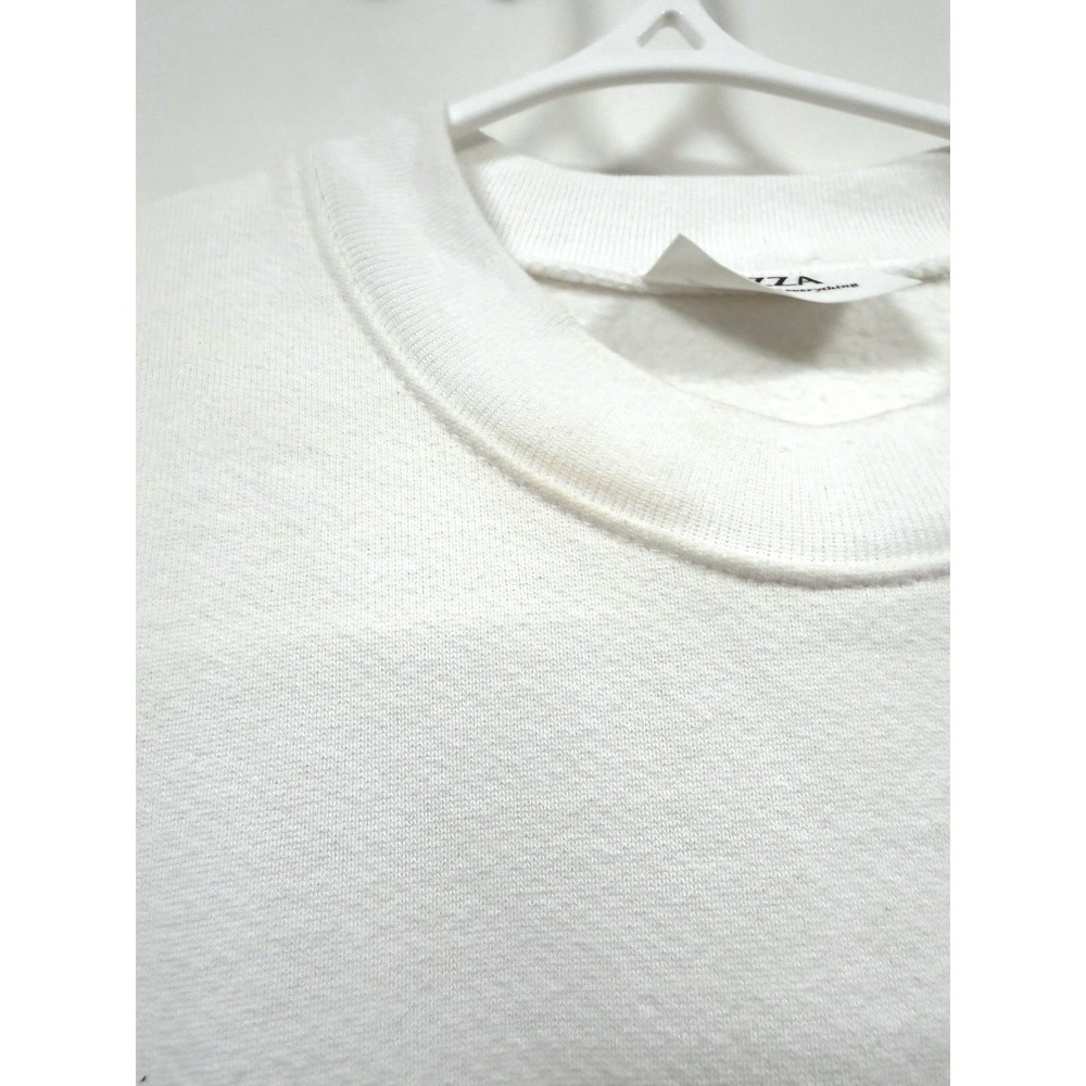 Tezza Your Life Is Art Crewneck Sweatshirt Small White Graphic Pullover - Picture 4 of 4